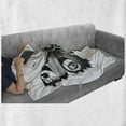 thumbnail image 6 of Black and White Soft Flannel Fleece Throw Blanket, Vanessa Peacock Butterfly Vintage Style Wildlife Theme Nature Artwork, Cozy Plush for Indoor and Outdoor Use, 70" x 90", Black White, by Ambesonne, 6 of 6