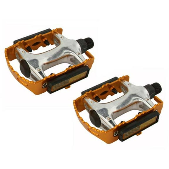 940 Alloy Pedals 9/16" Gold. Bike pedals, bicycle pedal, mostly for bikes with three piece crank, track, fixie,