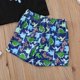 thumbnail image 4 of Traje de dos piezas con estampado de dinosaurio para niños pequeños de verano + pantalones cortos estampados, 4 of 5