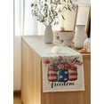 thumbnail image 5 of Table Runner 60 Inches Long for Kitchen Dining, Independence Day Dresser Scarf Farmhouse, Dining Table Decorations for Wedding/Parties, Spring Roses Flowers US Flag Rustic Plants 13 x 60 In, 5 of 8
