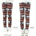 thumbnail image 3 of Actoyo Kids Girls Printed Stretch Leggings Ankle Length Kids Child Fleece Inside Leggings Printing Flower Soft Long Pants Brown 11-12 Years, 3 of 12