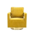 thumbnail image 5 of Hassch 30.7"W Swivel Accent Open Back Chair Modern Comfy Sofa Chair With Gold Stainless Steel Base For Nursery Bedroom Living Room Hotel Office, Club Chair Leisure Arm Chair For Lounge, Yellow, 5 of 9