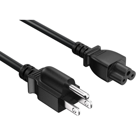 Cable Leader 1 ft 18 AWG 3-Prong Notebook AC Power Cord (IEC320 C5 to NEMA 5-15P)