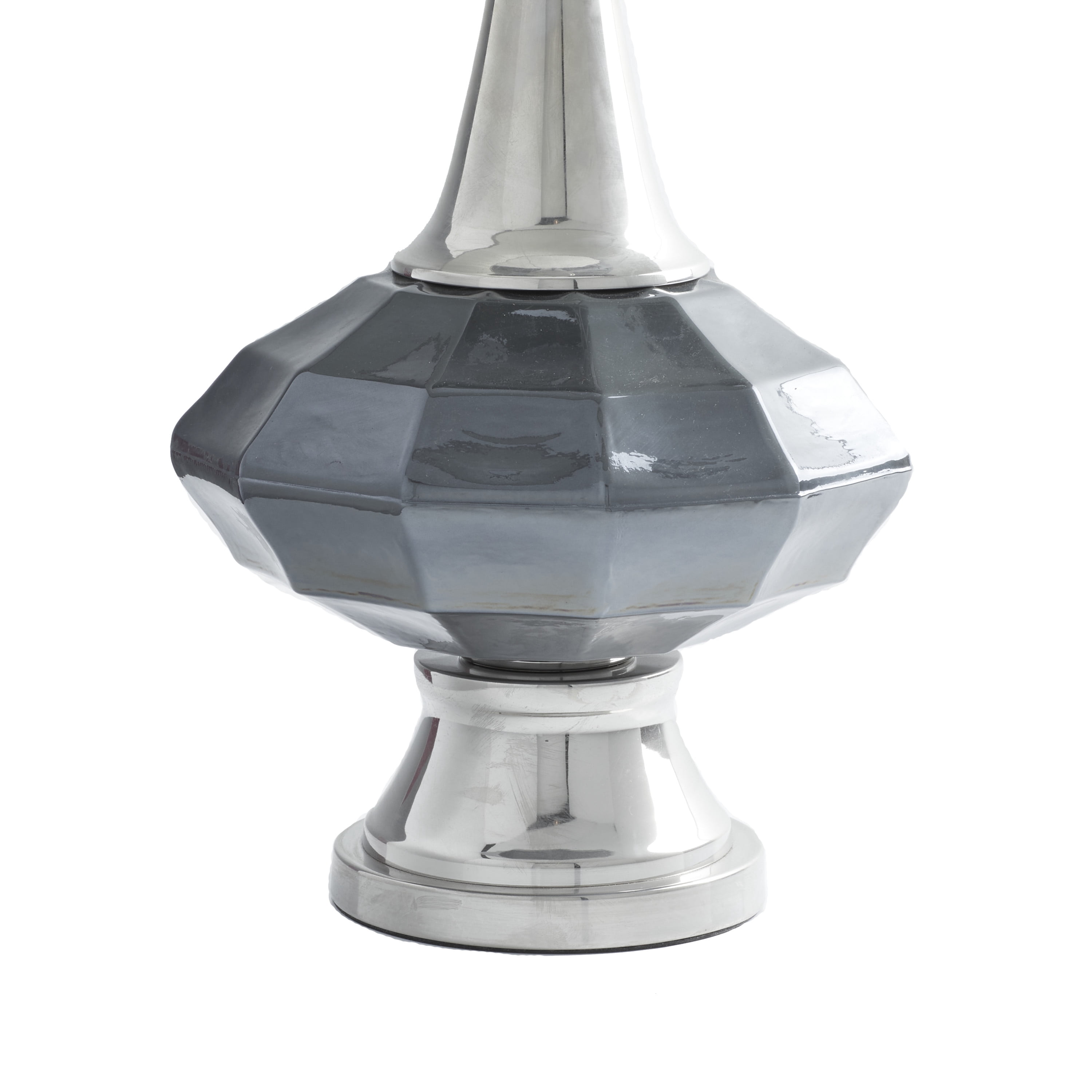 DecMode Gray Modern Glass Table Lamp with Shade, 27"H