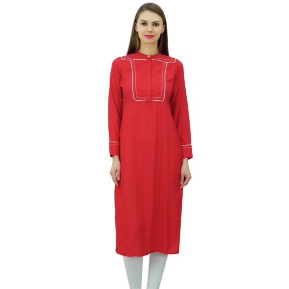 Phagun Designer Indian Rayon Punjabi Kurta For Womens Ethnic Straight Casual Tunic Kurti
