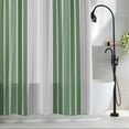 thumbnail image 2 of Shower Curtains for Bathroom-72"x72",Green White Striped Waterproof Bath Curtain Grommet Shower Curtain Set with Hooks, 2 of 9