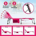 thumbnail image 6 of Topcobe 5-position Outdoor Folding Chaise Lounge Chair, Outdoor Patio Furniture for Garden Backyard Pool Deck-Pink, 6 of 11