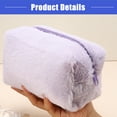 thumbnail image 4 of Vocoste Small Plush Makeup Bag Soft Beauty Cosmetic Bag Cute Travel Zipper Toiletry Bag  for Women Purple, 4 of 6