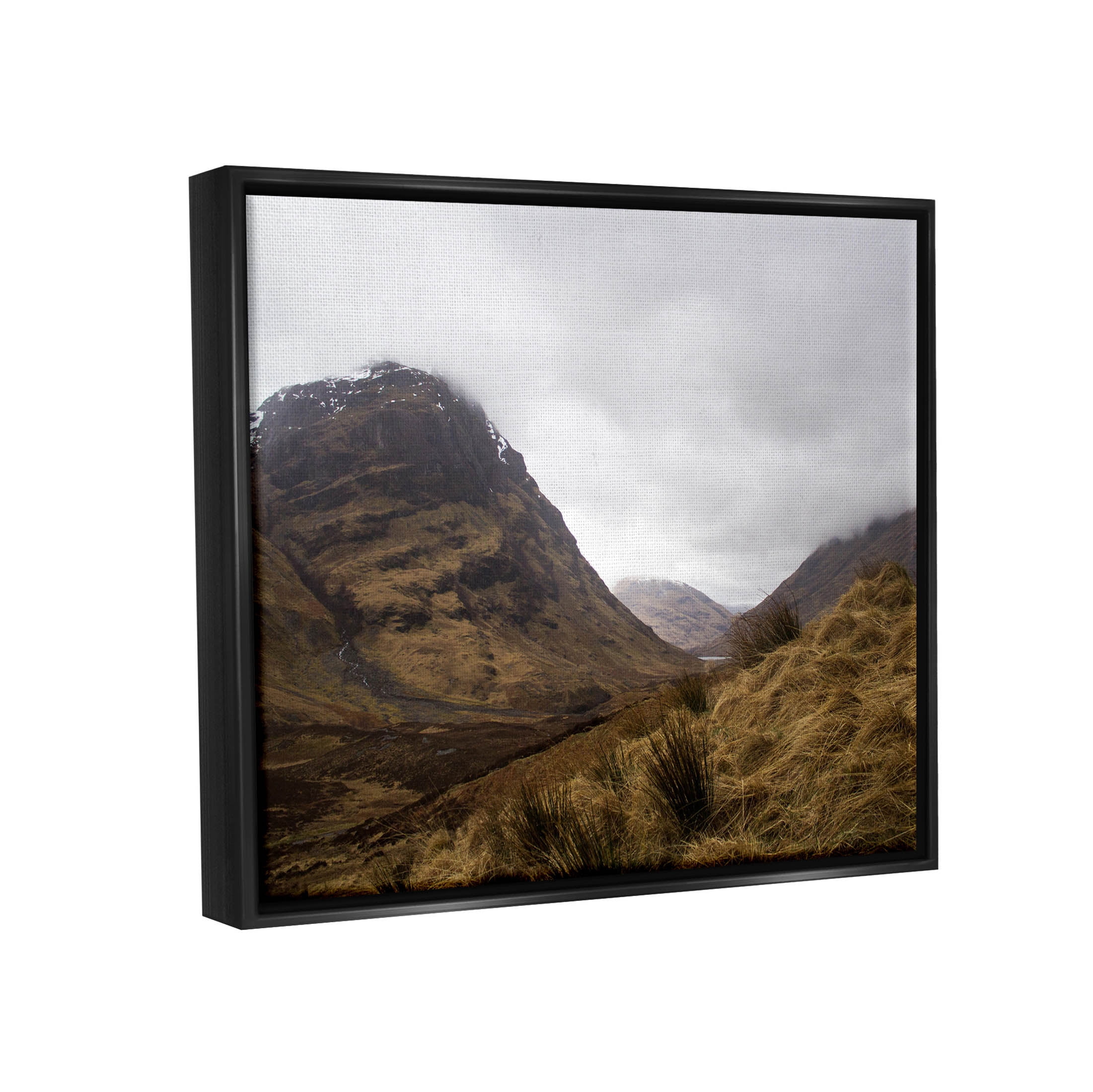 Stupell Industries Steep Cliffs Landscape Photograph Jet Black Floating Framed Canvas Print Wall Art, Design by Daphne Polselli
