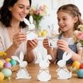 thumbnail image 5 of JHEHF Easter Rustic Wood Block Set Of 6 Cute Rabbit Table Sign Rustic Farmhouse Tiered Tray Tabletop Centerpieces Decoration Party Supplies, 5 of 9