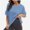 Dark blue, variant on Women's Loose Fit Crewneck T-Shirt - Short Sleeve Casual Top, Summer Basic Tee