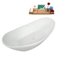 thumbnail image 5 of 75" Streamline B-512-238-PBR Soaking Glossy White Freestanding Tub and Tray With Internal Drain in Polished Brass, 5 of 13