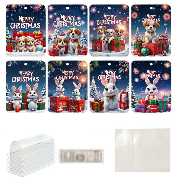 Wuztai Deals 90% off 8PC Originality Card Wallet Cute Series Wooden Wallet Christmas Wallet Pendant Home Decoration Clearance
