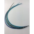 thumbnail image 2 of Five Feathers 7-10 Inch long Beautiful Ocean Blue Feathers Bonded At the Tip for Hair Extension Salon Quality Feathers, 2 of 4
