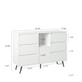 Hommoo White 6 Drawer Dresser with LED Lights Display and Storage