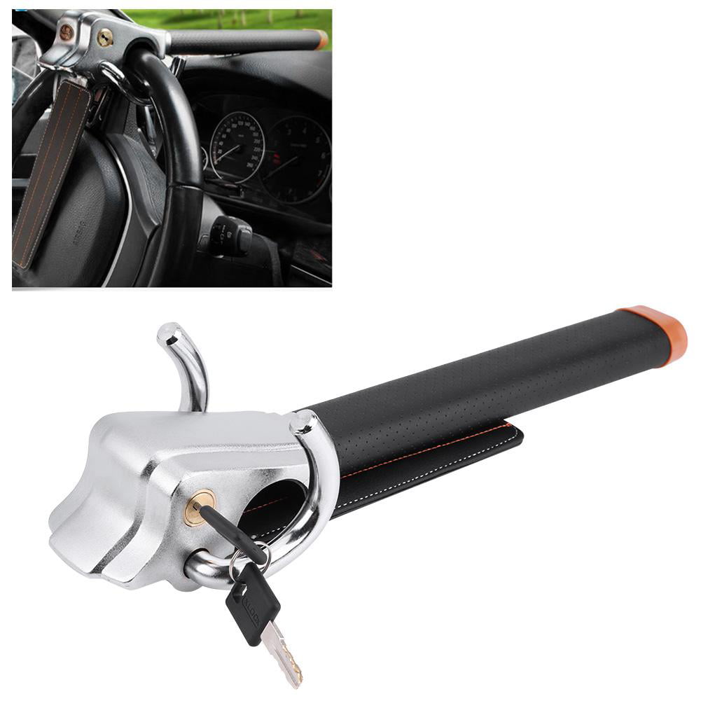 Car Steering Wheel Lock Wrench Keys Universal Steering Wheel Lock Anti-theft Device 3-Direction Locking Foldable Steering Wheel Security Lock