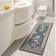 thumbnail image 5 of MeyJey Vintage Kitchen Rug Set, 3 Piece Non-Slip Kitchen Mat Machine Washable Runner Rug for Home Floor and Living Room, Navy/Tan, 5 of 14
