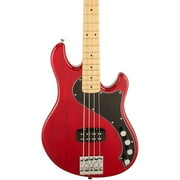 Squier Deluxe Dimension Bass IV Maple Fingerboard Electric Bass Guitar Transparent Crimson Red