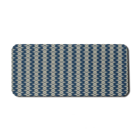 Abstract Computer Mouse Pad  Irregular Design of Random Geometric Elements in a Classic Style  Rectangle Non-Slip Rubber Mousepad X-Large  35  x 15  Gaming Size  Night Blue Pale Sepia  by Ambesonne