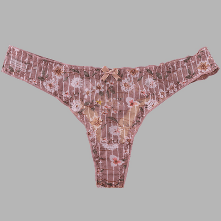 Fulorrnie Women s Low Rise Floral Lace Thong Panties Sheer Mesh T Back Underwear Stretch Nylon Spandex  Brick Red  One Size