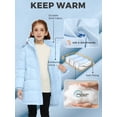 thumbnail image 6 of ZSHOW Girls' Recycled Jacket Waterproof Winter Coat Insulated Snow Jacket with Hood Light Blue 6/7, 6 of 10
