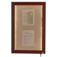 thumbnail image 5 of Aarco Products  Inc. LWL2418O Indoor/Outdoor LED Lighted Display Case with Oak Wood-Look Finish. Posting Surface is Neutral Burlap Weave Vinyl. 24 in.Hx18 in.W. One Door., 5 of 7