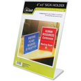thumbnail image 1 of Glolite Nudell 35446 Clear Plastic Slant Back Sign Holder - Desktop, 1 of 1