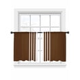 thumbnail image 2 of Brown White Stripe Semi Sheer Curtains 54 Inch Length 2 Panels Set, Modern Rustic Vertical Striped Sheer Kitchen Curtain Privacy Voile Window Curtain for Living Room Bedroom Rod Pocket Drapes, 2 of 7
