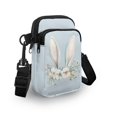 thumbnail image 3 of HELLHERO Blue Bunny Ear Floral 4.33x1.97x7.09 Shoulder Bags Polyester for Women, 3 of 7