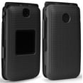 thumbnail image 2 of Case with Clip for Alcatel Go Flip V, Nakedcellphone Hard Cover and Belt Hip Holster Holder Combo for GoFlip, MyFlip 4G, QuickFlip, AT&T Cingular Flip-2 Flip Phone - Black, 2 of 9