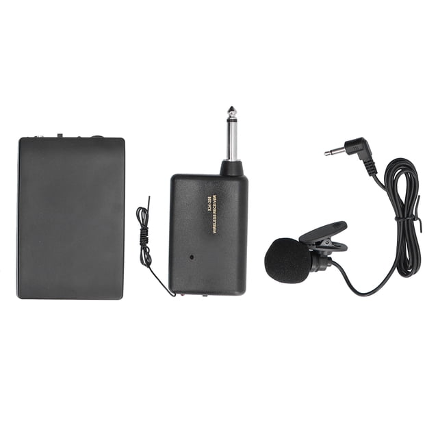 KM 208 Transmisor FM inalámbrico Receptor Bluetooth Clip de solapa Sistema de micrófono de alcance de recepción de 20 m