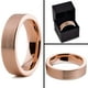 Tungsten Wedding Band Ring 6mm for Men Women Comfort Fit 18K Rose Gold Plated Plated Pipe Cut Flat Brushed Polished Lifetime Guarantee – image 5 sur 5
