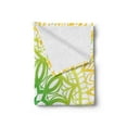thumbnail image 2 of Green Mandala Soft Flannel Fleece Blanket, Oriental Pattern with Blooming Flower Illustration Hand Drawn Sketch, Cozy Plush for Indoor and Outdoor Use, 50" x 60", Mustard and Green, by Ambesonne, 2 of 5