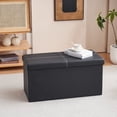 thumbnail image 5 of Fithood FCH 76*38*38cm Glossy With Lines PVC MDF Foldable Storage Footstool Black, 5 of 5
