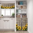 thumbnail image 2 of Sunflowers Wooden Board Kitchen Curtains Yellow Flower Window Curtains and Valances Set 36 Inch, Summer Short Tier Curtain for Kitchen, Rustic Vintage Small Kitchen Decor, 2 of 5