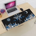 thumbnail image 3 of Blue White Trippy Mushroom Moth Butterfly Mouse Pad XL Extended Desk Mat, Non Slip Rubber Base Stitched Edge Gaming Pc Desktop Large Mice Pad,31.5 x 11.8 Inch, 3 of 5