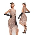 thumbnail image 6 of 1920 Retro Sequin Skirt Gatsby Ball Tassel Dress Party Banquet Dance Skirt Beaded Toast Mini Dress, 6 of 12