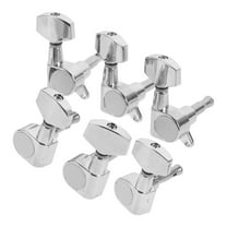 Masteelf Guitar Tuning Pegs 6pcs Full Closed Guitar Tuning Keys with Large Handle for Acoustic Classical Guitars Silver