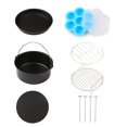 thumbnail image 1 of leyfeng Juego de 6 uds de accesorios para parrilla de barbacoa, herramientas para freidora, herramientas para asar a la parrilla de acero inoxidable, alfombrillas es para parrilla para, 1 of 8