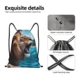 thumbnail image 4 of Honeii Ice Blue Coastal Lion Print Drawstring Backpack,Drawstring Bags String Backpack Gym Cinch Sack Backpack Sport Bag Draw-Small, 4 of 6