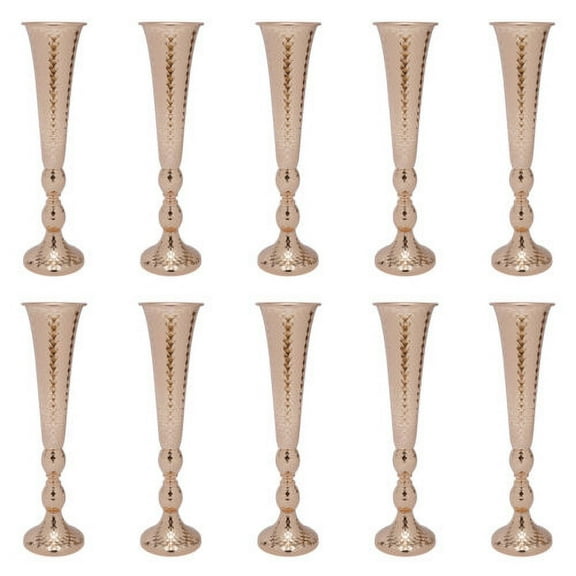 10Pcs 20.5" Tall Trumpet Vases Gold Metal Wedding Centerpieces Vases Living Room