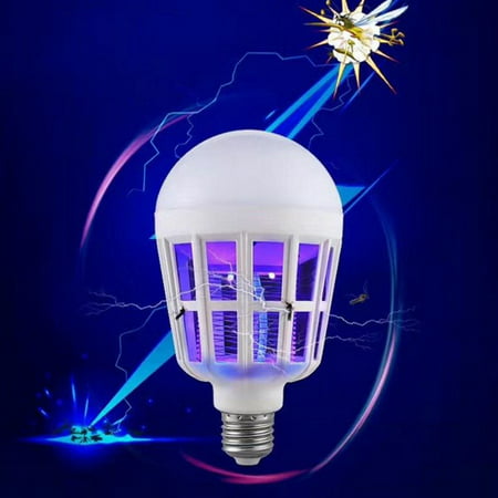 Mosquito Killer Light Bulb, 2 in 1 Electronic Insect Bug Zapper Fly Killer E26 LED Lamp Pest Control Trap Light for Indoor Porch Patio Backyard