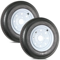 eCustomrim 2-Pack Trailer Tire Rim 530-12 5.30-12 530x12 Load C 5 Lug White Modular Wheel