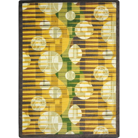 Joy Carpets Games People Play Keeping Score 3'10" x 5'4" Area Rug in Color Gold