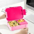 thumbnail image 2 of 3-Compartment Lunch Box - Reusable Meal Prep Container for & Adults, Leak-Proof Food Storage with Silicone Sealing Ring, Ideal for , Work, and Picnics - Dishwasher Safe Bento Box Pink, 2 of 6