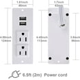 thumbnail image 4 of Recessed Power Strip with  Mountable Power Strip with  2 Power Outlets 2  Hub Built in Desk Table Coneference Sofa Cabinet Drawer, 4 of 7