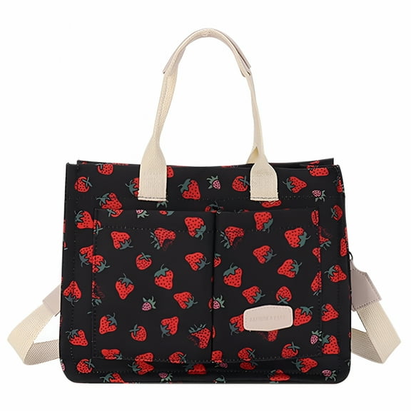 GASTROPOD Cute Strawberry Print Casual Tote Bag Large Aesthetic Handbag for Women Girls