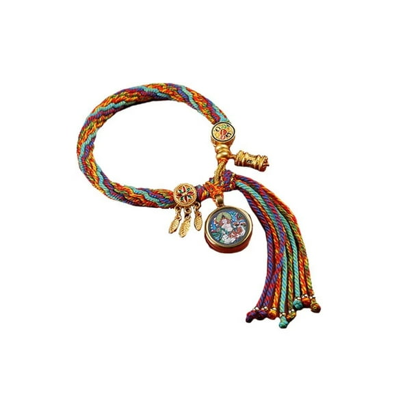 HIJONES Rainbow Braided Bracelet for Women Men Chinese Style Stackable Multicolor Rainbow Handmade Rope Bracelets Style 5