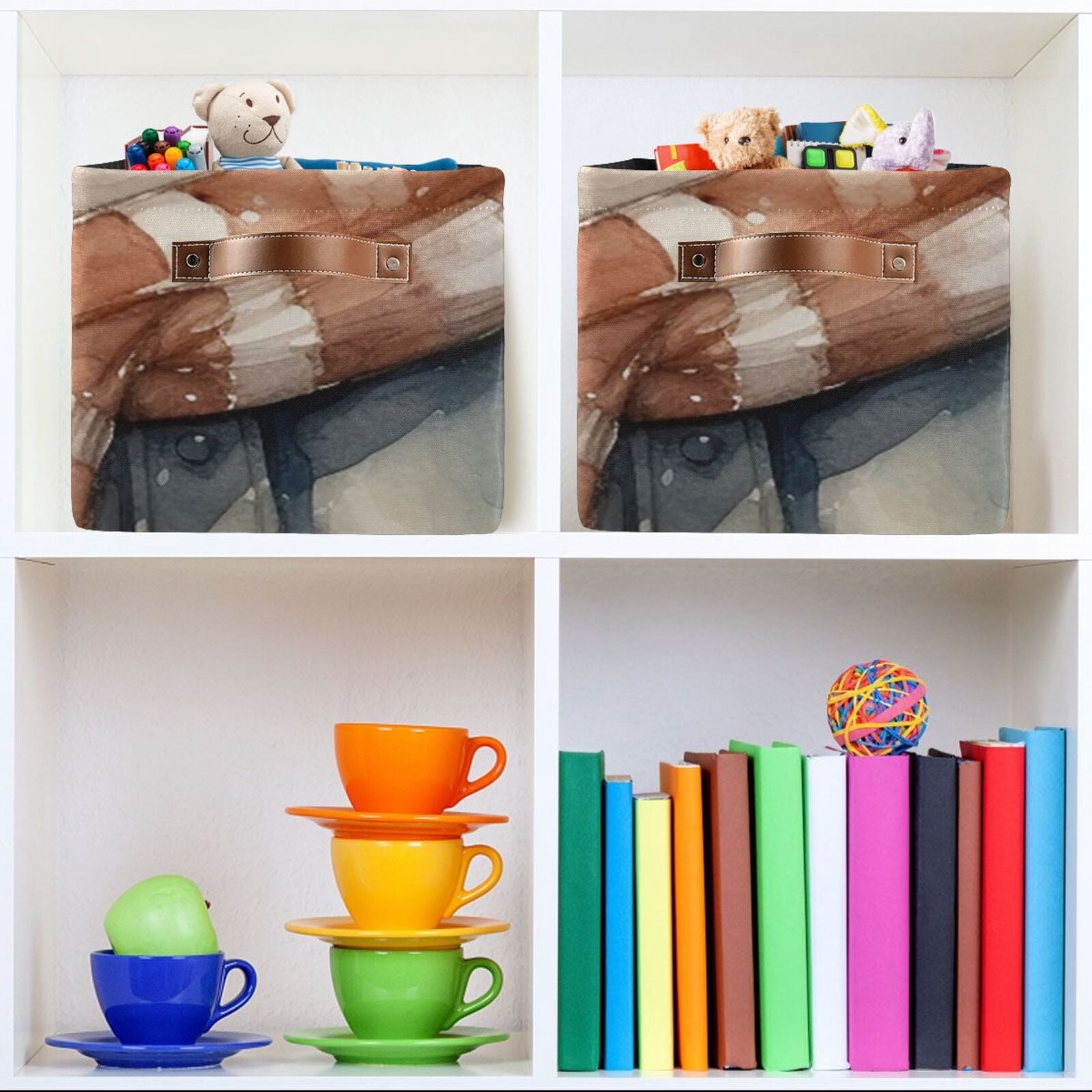 Bear Coat Scarf Hat Storage Bins Baskets With Handles Storage Box Clothes Organizer Organization Toys
