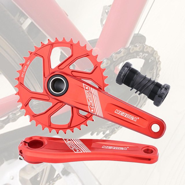 Bike Crokset 32T 34T 34T 38T CAILING Set de cigüeñal de 170 mm Tornillos de ligero a prueba de golpes es de instar Piezas de 38t rojo DYNWAVEMX Bike Cainring Crokset